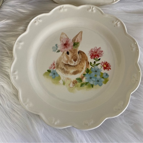 Grace Teaware Easter Bunny Salad Dessert Plate Set Of 2 - Picture 2 of 7
